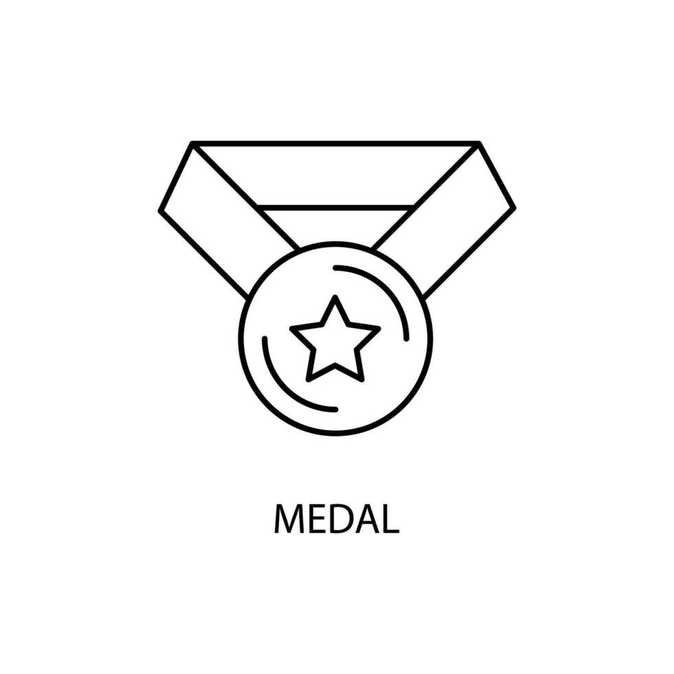 medal line concept line icon. Simple element illustration. medal line concept outline symbol design. vector