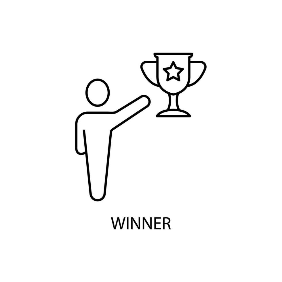 winner concept line icon. Simple element illustration. winner concept outline symbol design. vector