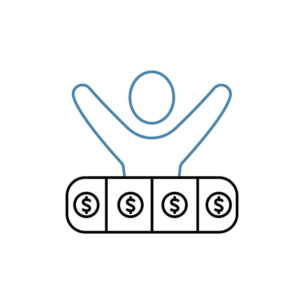 ewin money concept line icon. Simple element illustration. win money concept outline symbol design. vector