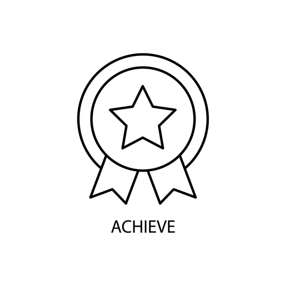 achieve concept line icon. Simple element illustration. achieve concept outline symbol design. vector