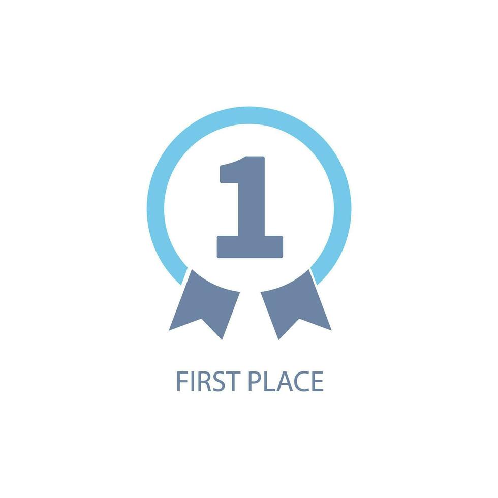 first place concept line icon. Simple element illustration. first place concept outline symbol design. vector