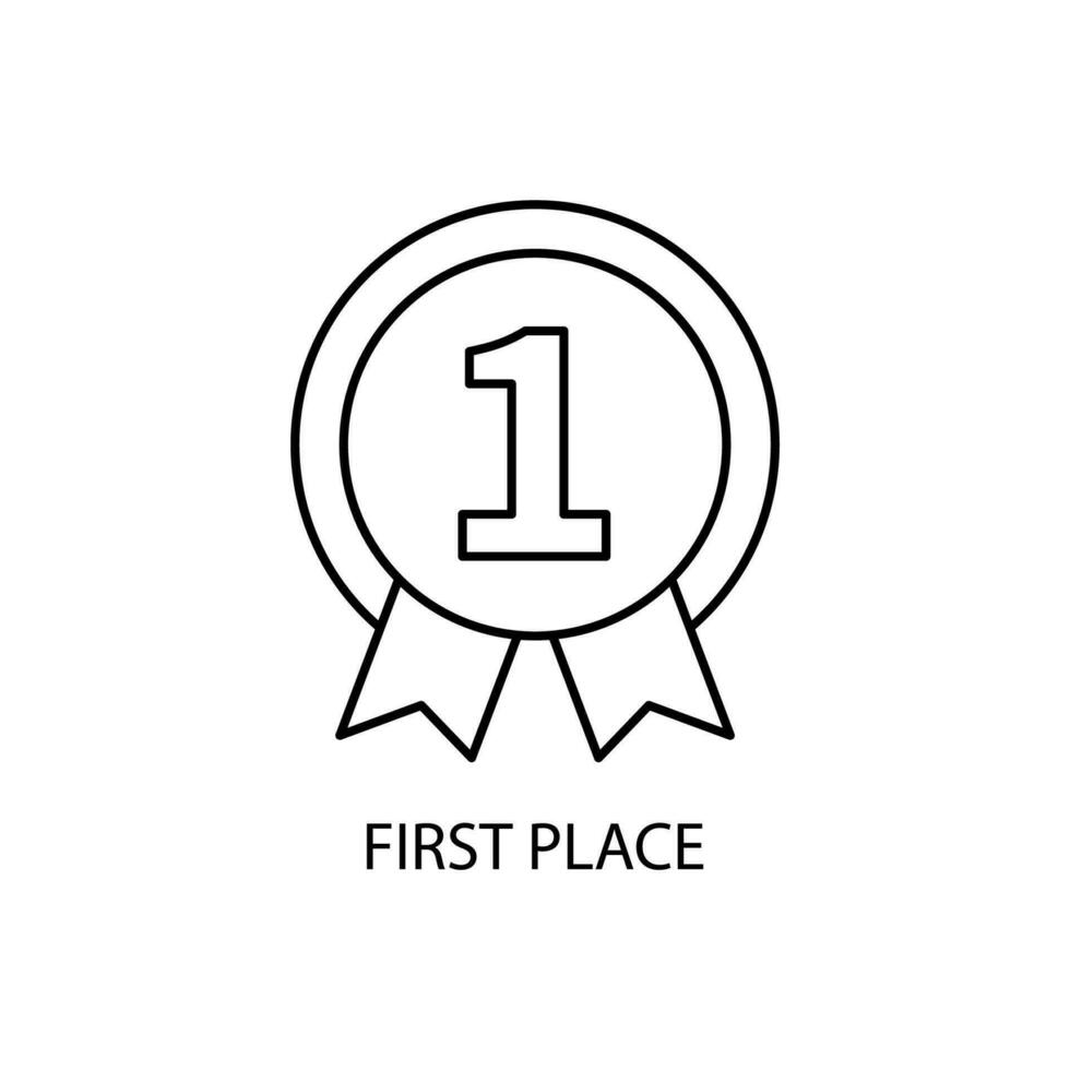 first place concept line icon. Simple element illustration. first place concept outline symbol design. vector