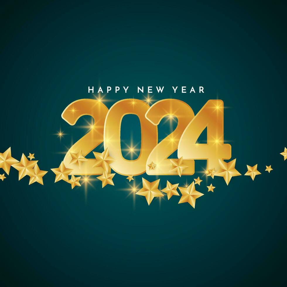 Happy new year 2024 stylish elegant background design vector