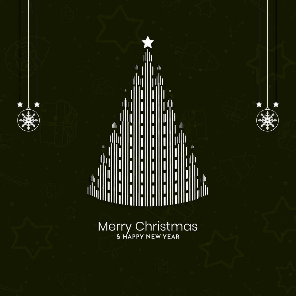 Merry Christmas festival greeting card modern design vector