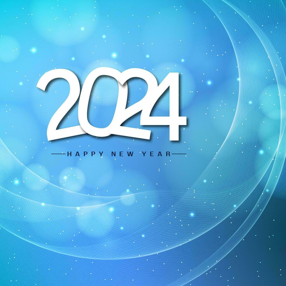 Modern Happy new year 2024 decorative background design vector