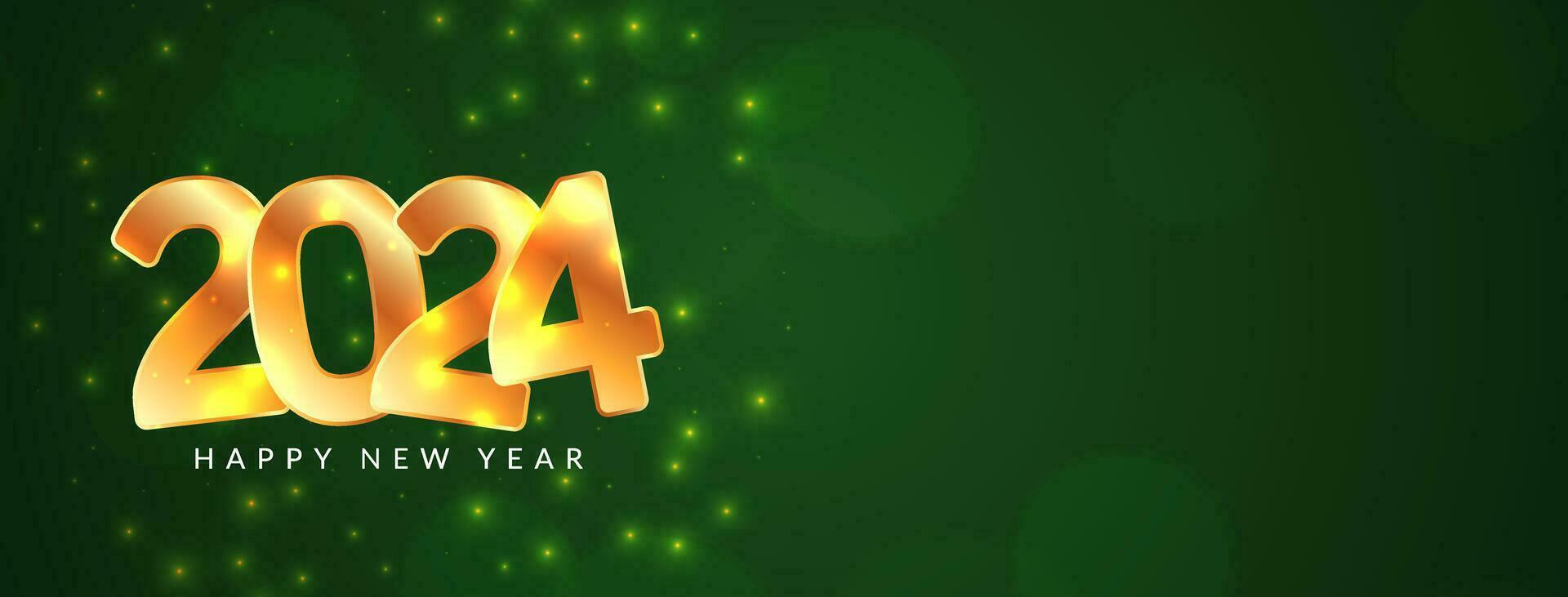 Glossy elegant Happy new year 2024 banner design vector