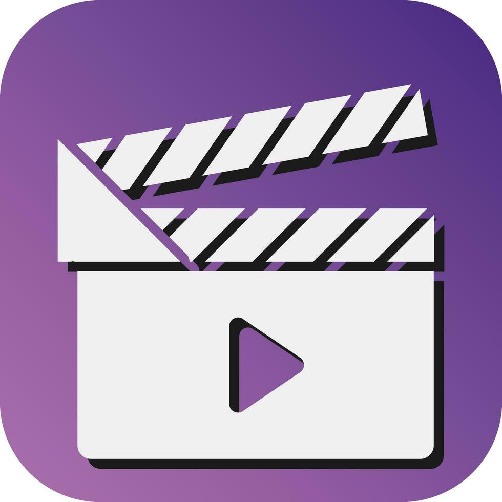 Clapper Board Vector Glyph Gradient Background Icon For Personal And Commercial Use.