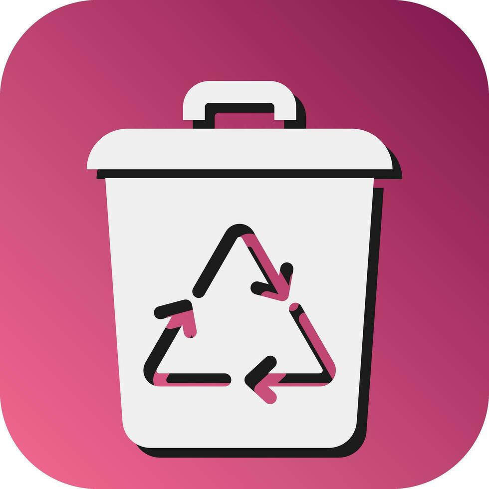 Recycle Bin Vector Glyph Gradient Background Icon For Personal And Commercial Use.