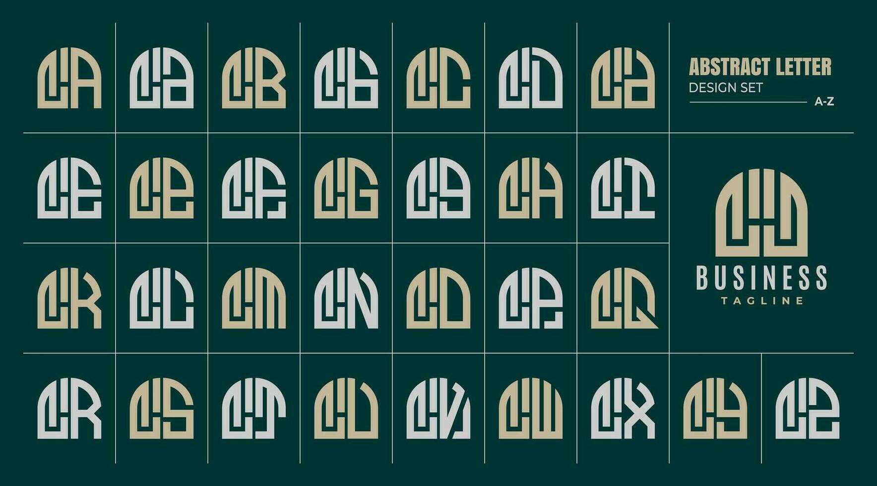 Curve line abstract shape letter L LJ logo design set vector
