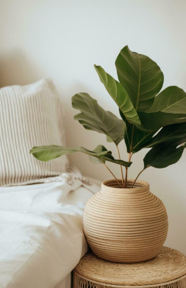 ai generado un interior monstera planta planta, en el estilo de infundido simbolismo, lo-fi estética foto