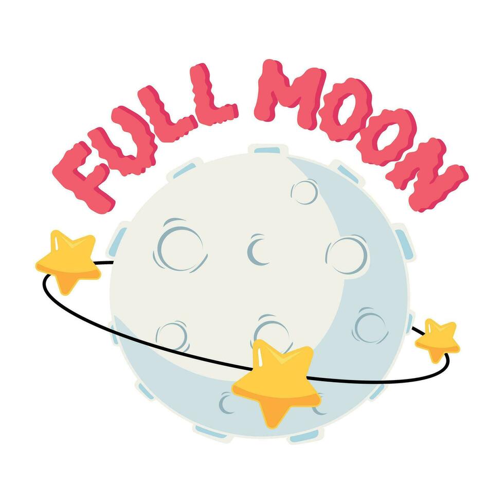 Trendy Full Moon vector