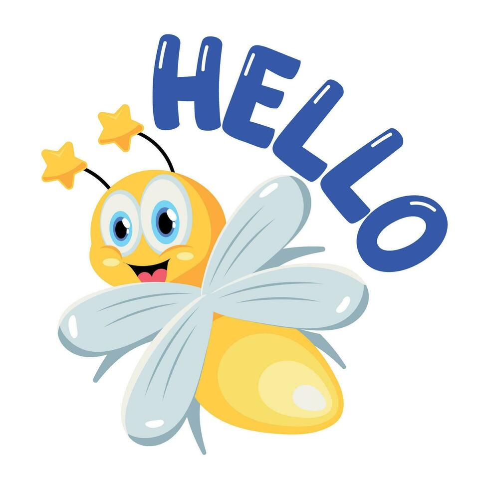 Trendy Cute Firefly vector