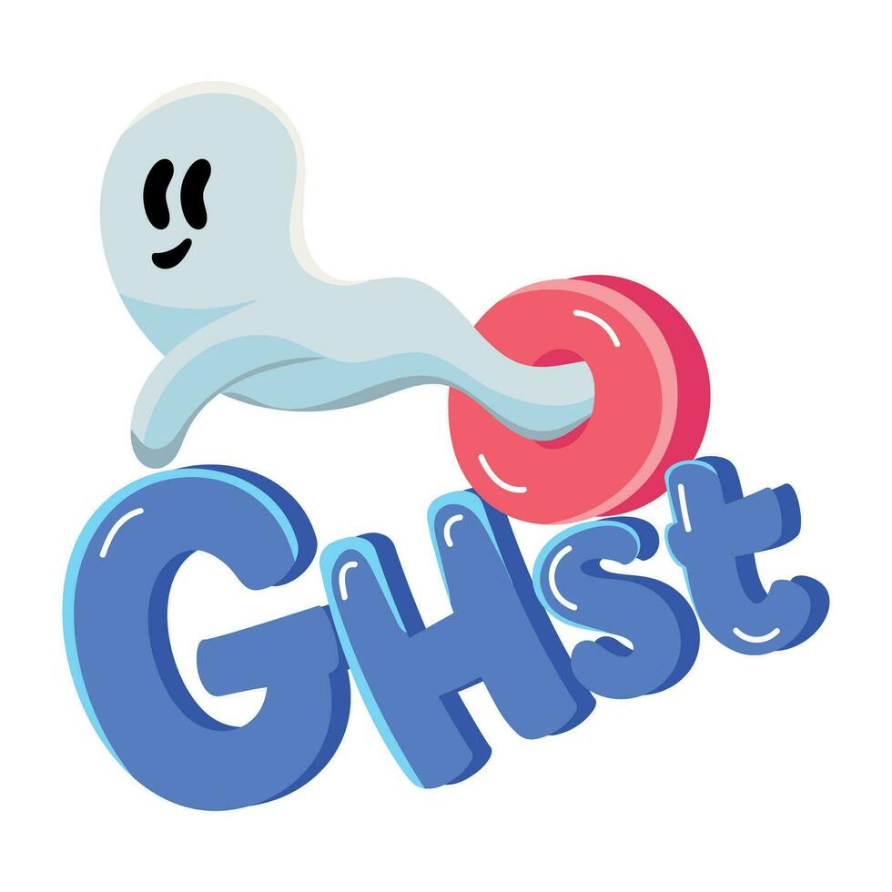 Trendy Scary Ghost vector