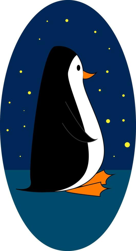 Penguin hand drawn design, illustration, vector on white background.