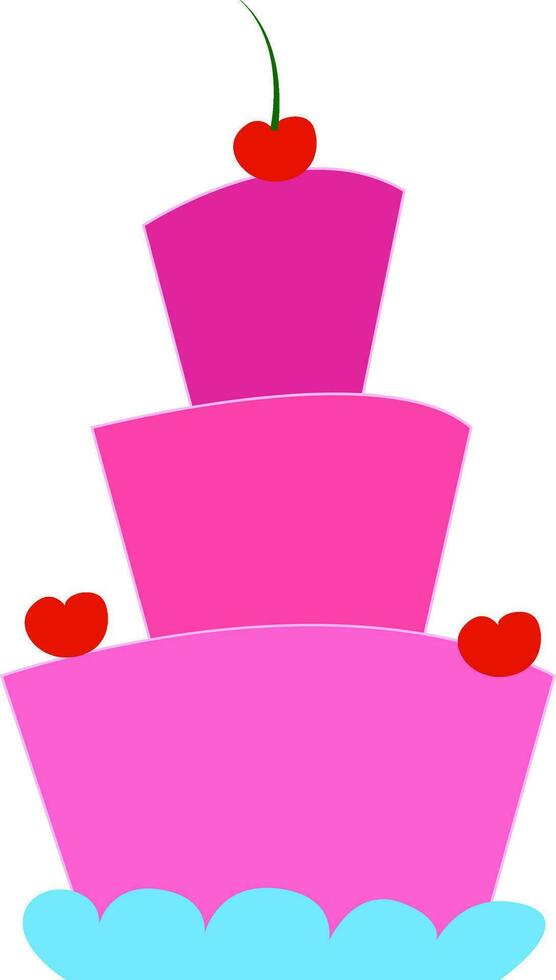 Cake hand drawn design, illustration, vector on white background.