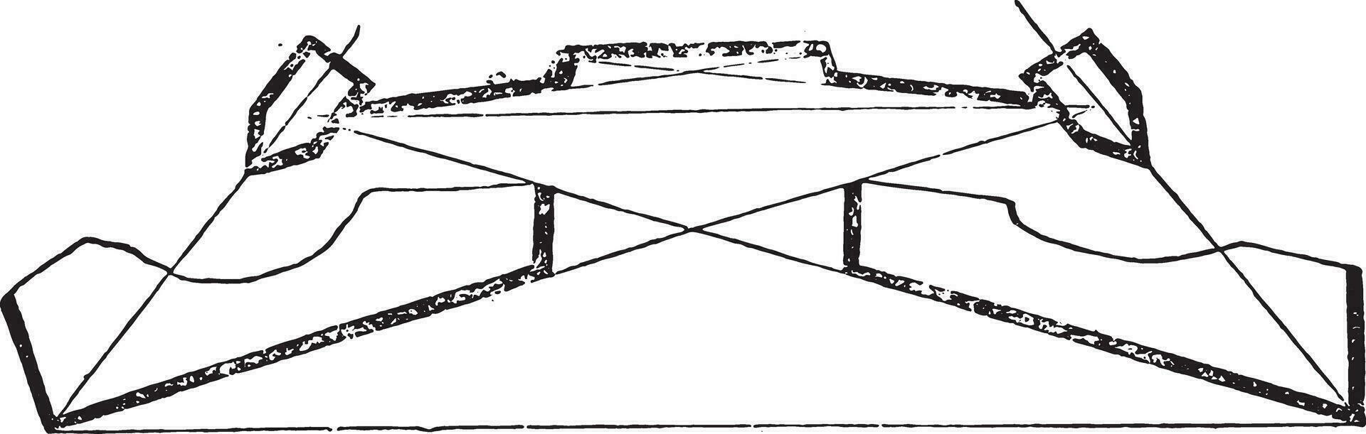 Front of Vauban, Third trace, vintage engraving. vector