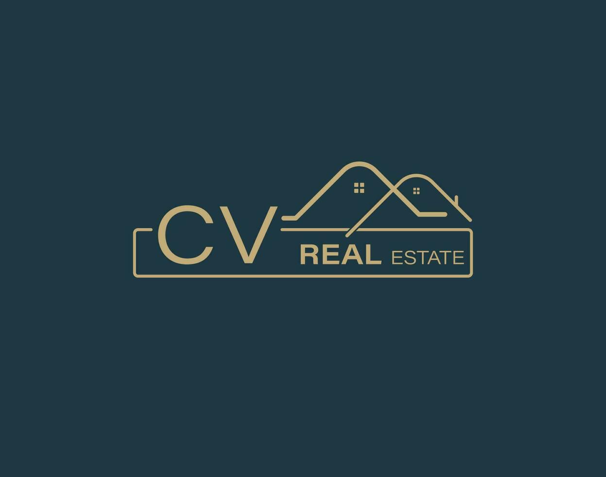 CV real inmuebles y consultores logo diseño vectores imágenes lujo real inmuebles logo diseño