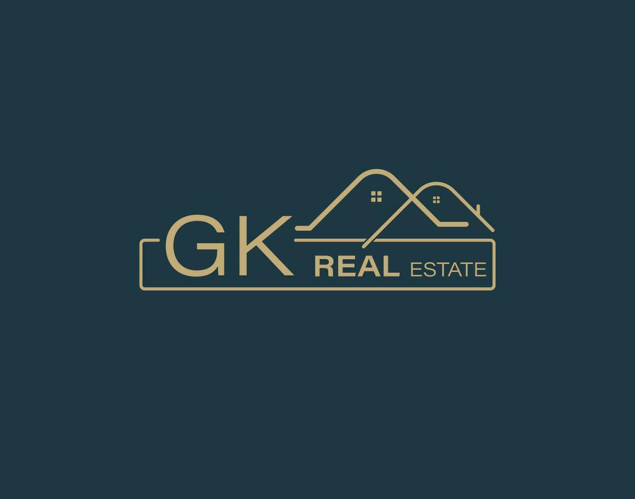 G k real inmuebles y consultores logo diseño vectores imágenes lujo real inmuebles logo diseño