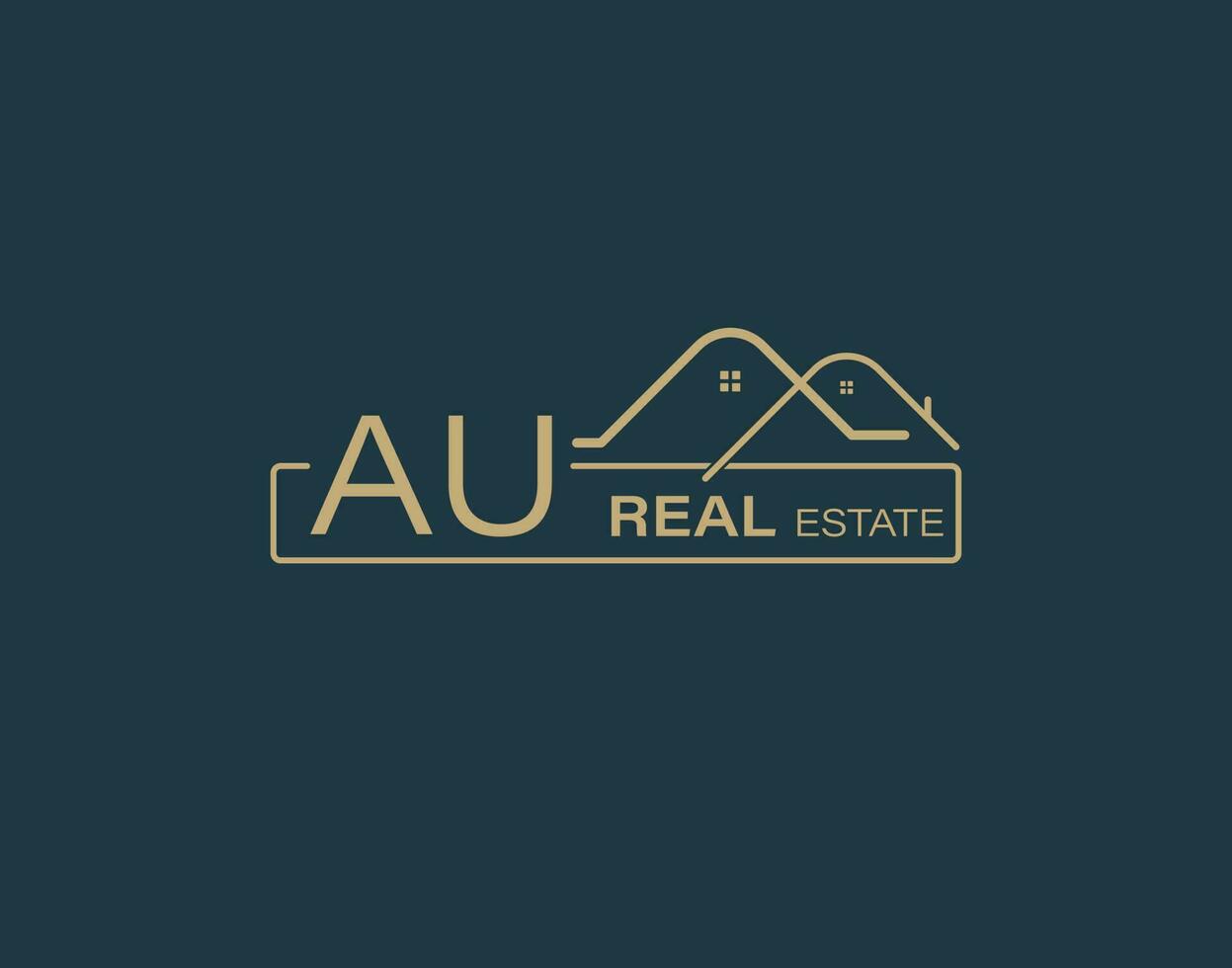 AU Real Estate and Consultants Logo Design Vectors images. Luxury Real Estate Logo Design
