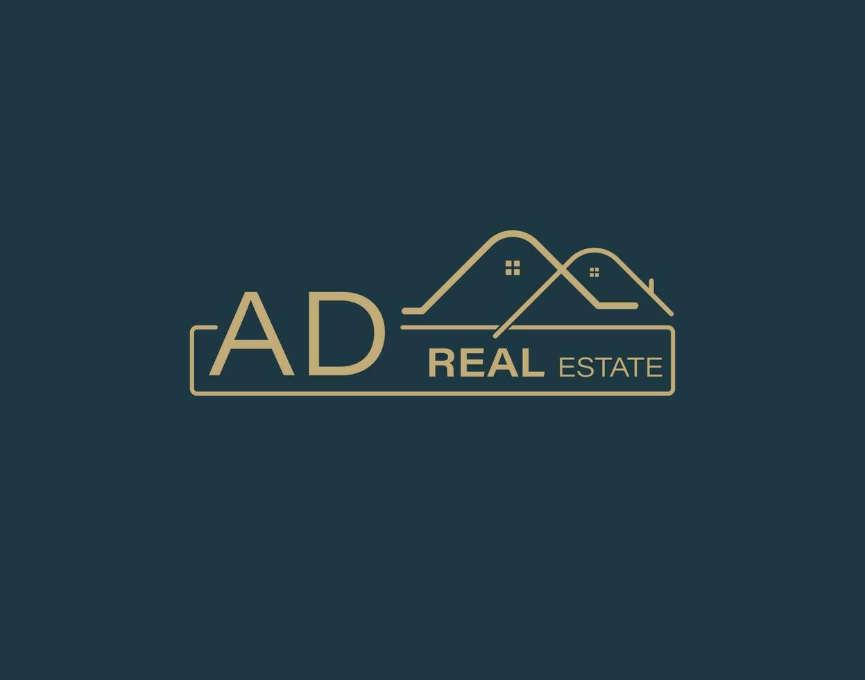 AD Real Estate and Consultants Logo Design Vectors images. Luxury Real Estate Logo Design