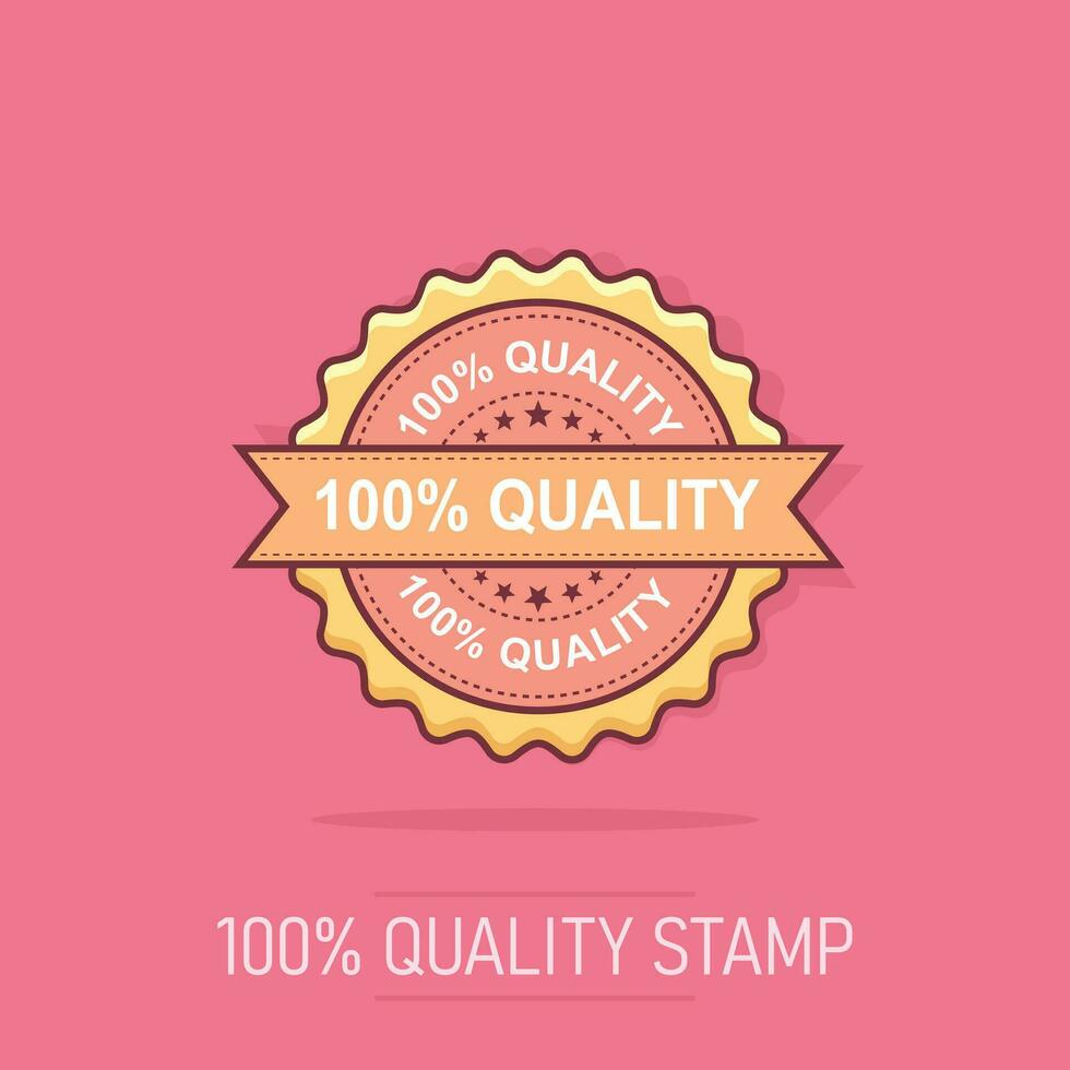 100 percent quality grunge rubber stamp. Vector illustration on white background. Business concept 100 percent quality stamp pictogram.