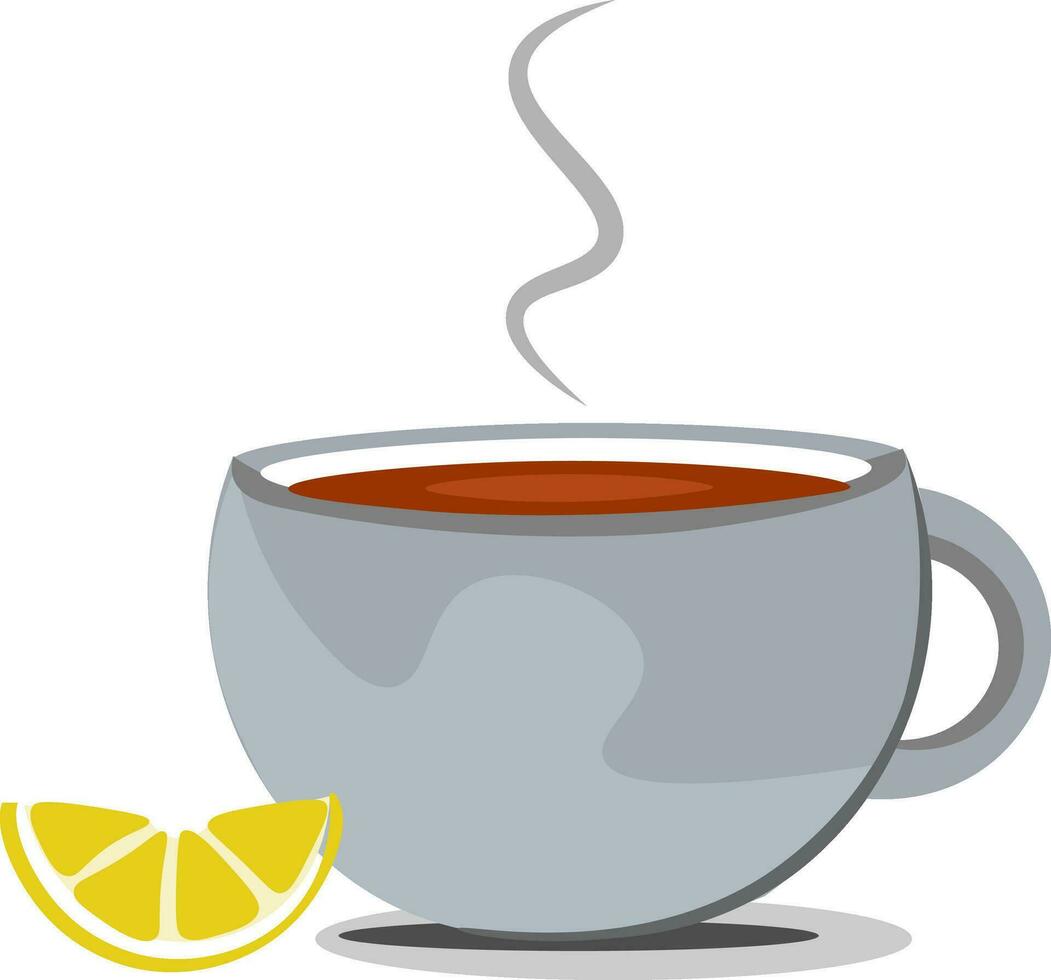 taza de té, ilustración, vector sobre fondo blanco.