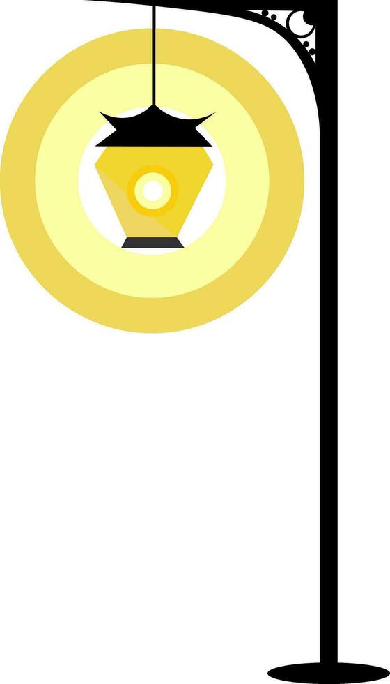 Street lamp hand drawn design, illustration, vector on white background.