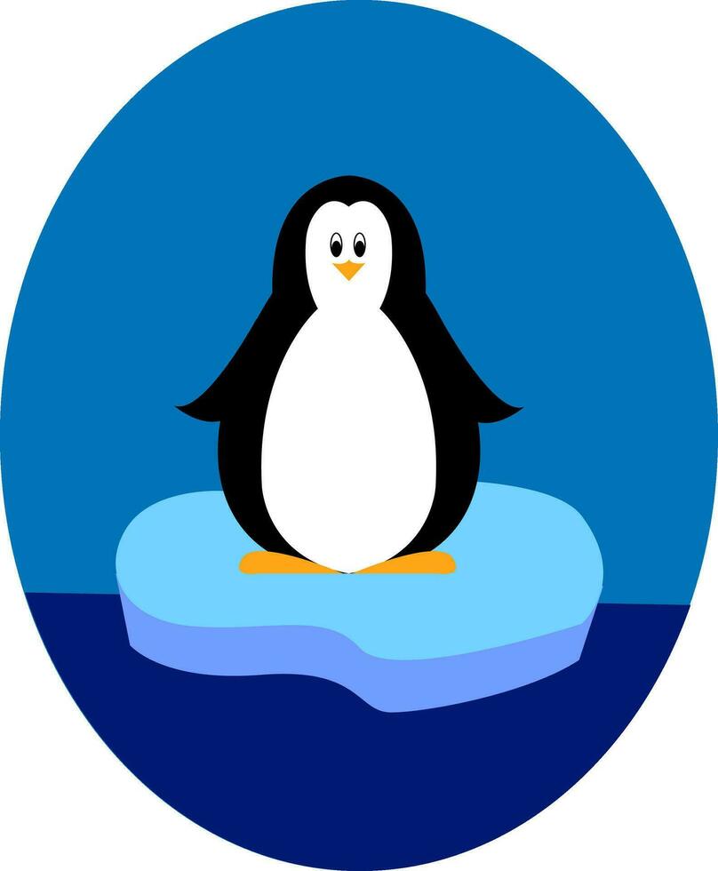 Penguin standing on iceberg illustration vector on white background