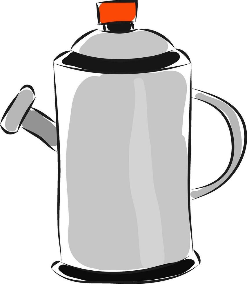 Teapot hand drawn design, illustration, vector on white background.