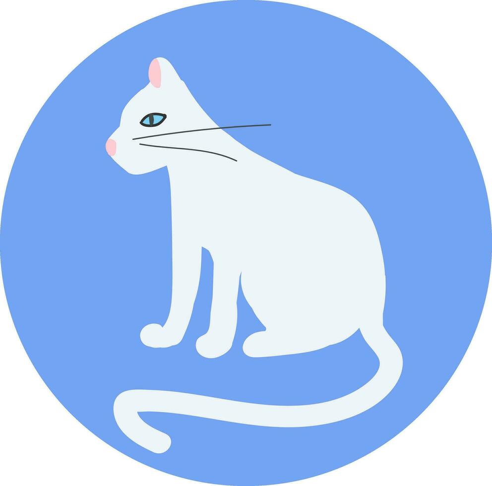 Cat hand drawn design, illustration, vector on white background.