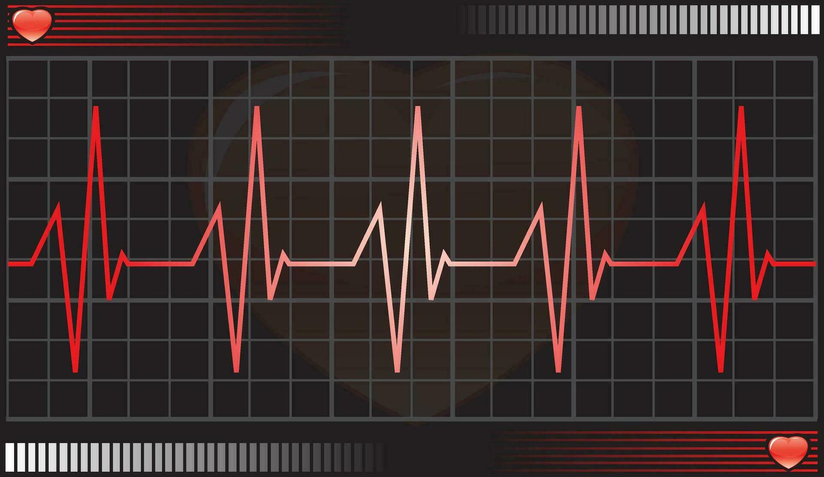 Heartbeat monitor, illustration vector