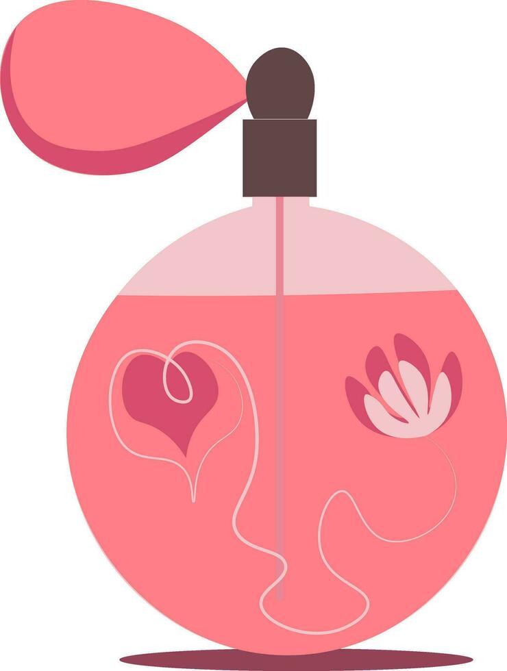Parfum bottle hand drawn design, illustration, vector on white background.