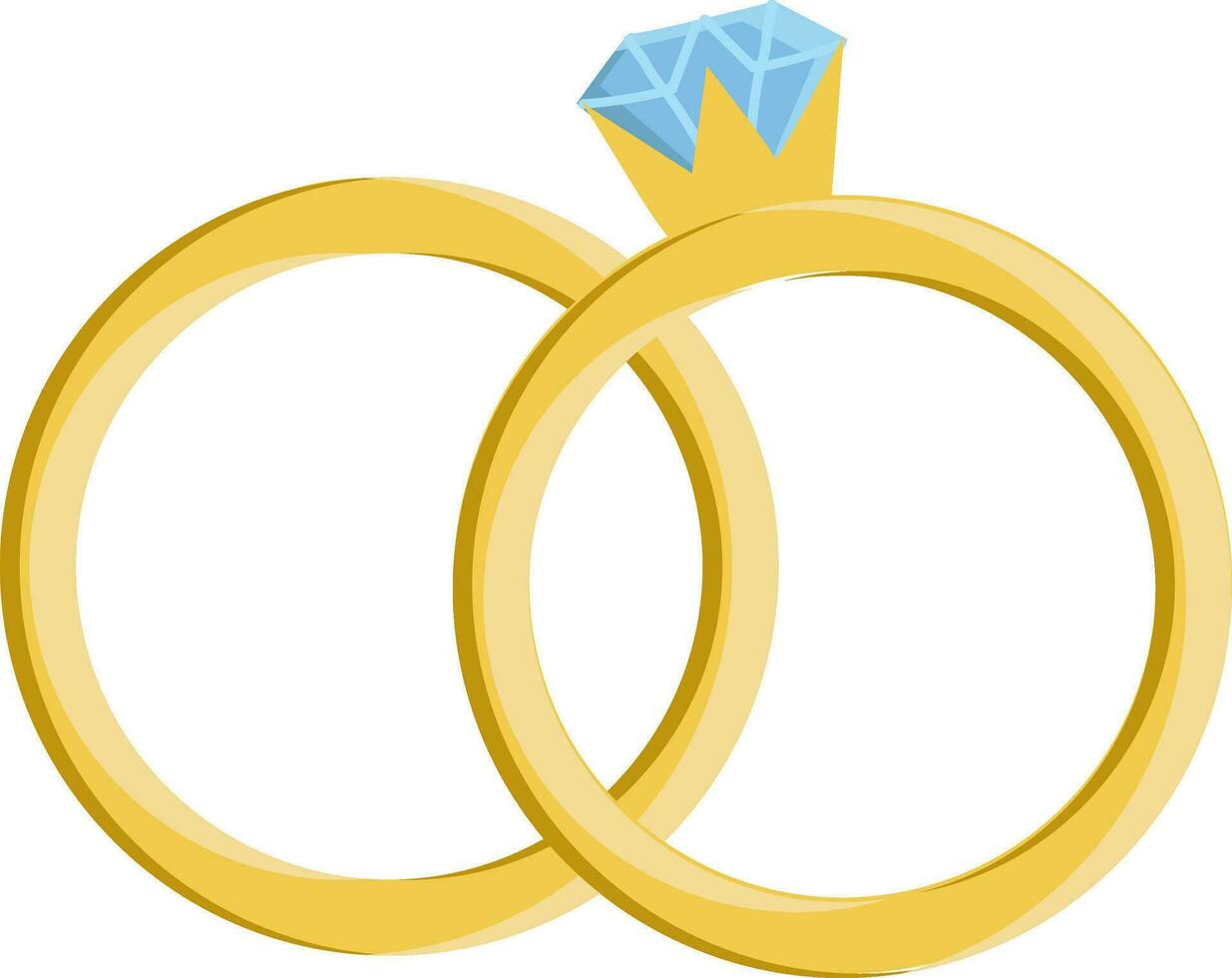 Wedding rings hand drawn design, illustration, vector on white background.