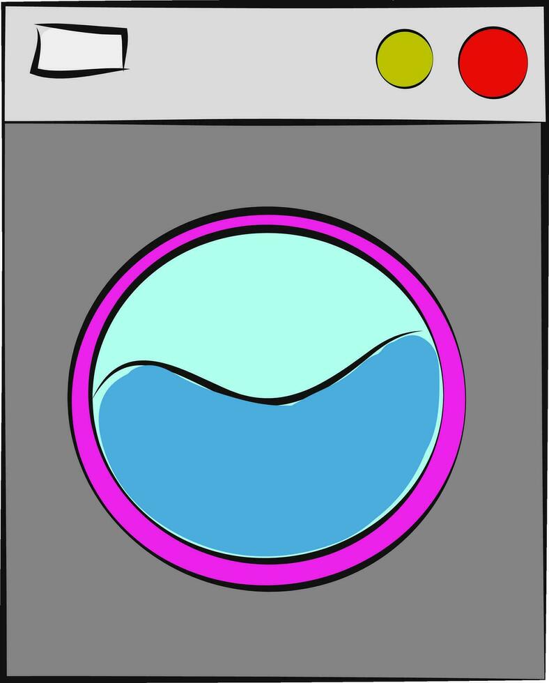 Washer hand drawn design, illustration, vector on white background.