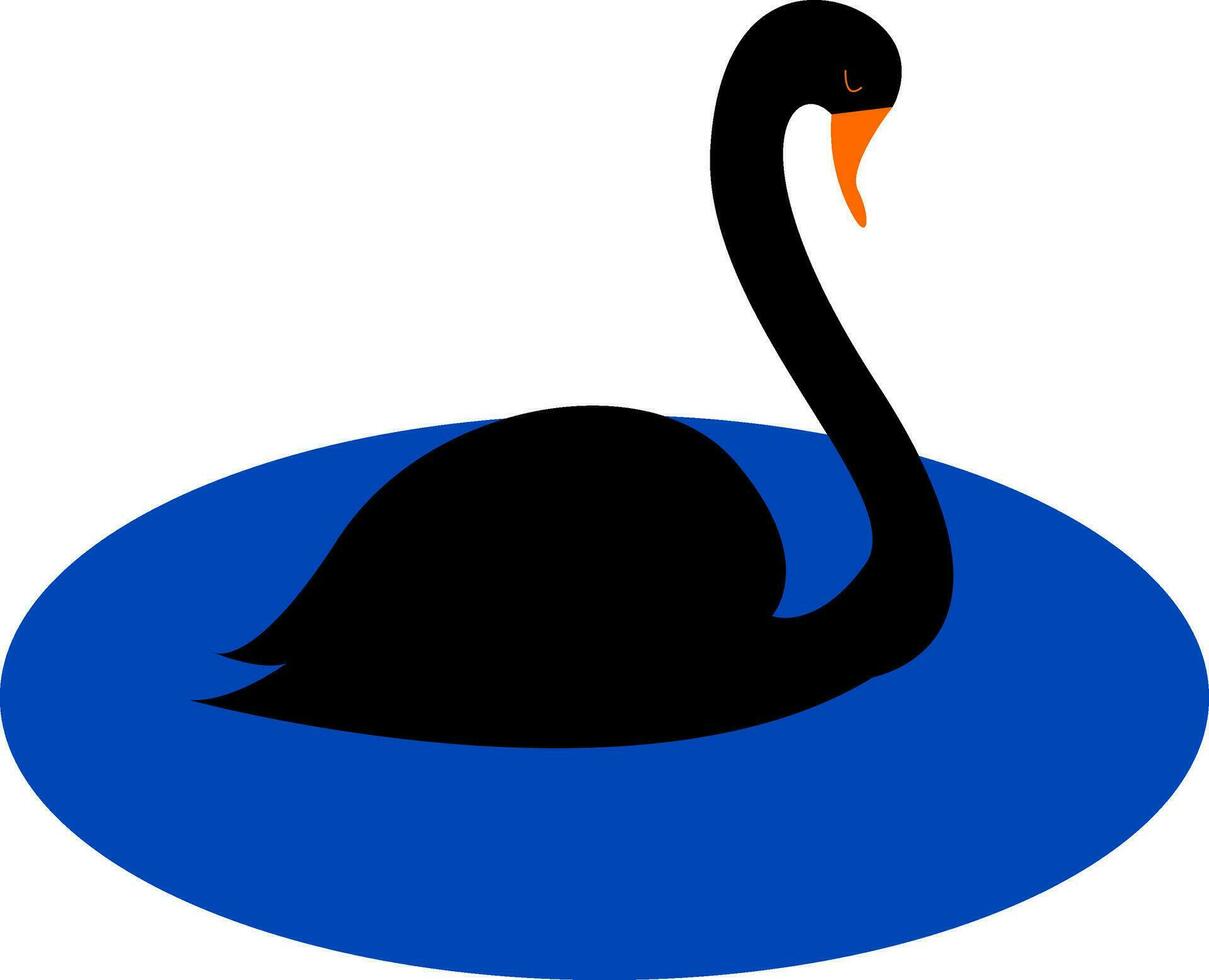 sencillo dibujos animados negro cisne vector ilustración en blanco antecedentes