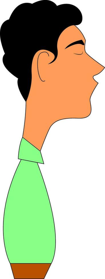 Boy with black hair vector illustration on white background