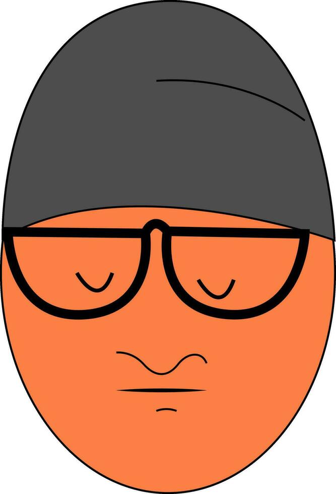 Worried guy with big glasses vector illustration on white background