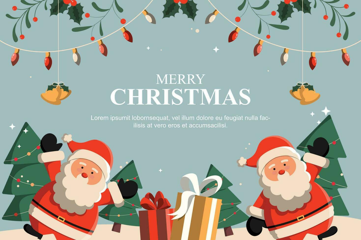 Christmas background with santa claus. vector