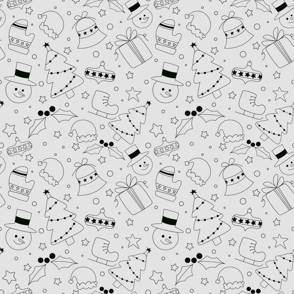 Hand drawn christmas pattern design background. vector