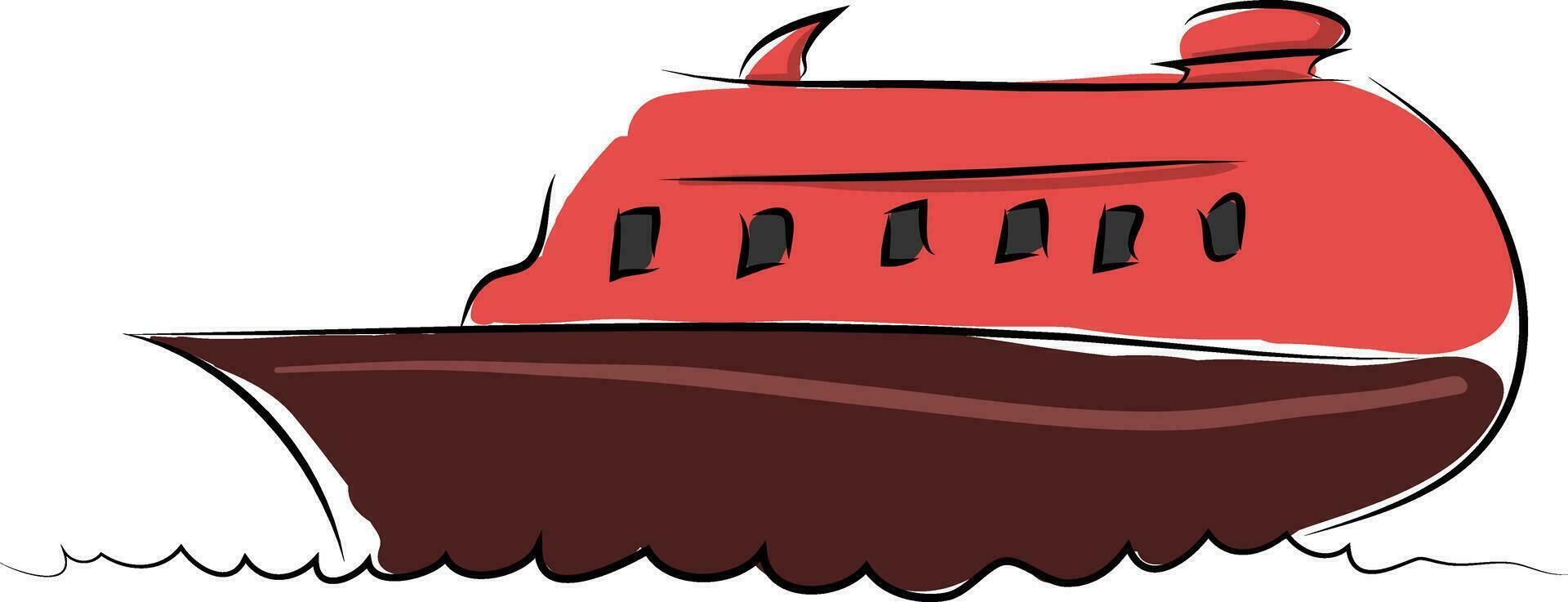 dibujos animados rojo barco vector ilustración en blanco antecedentes