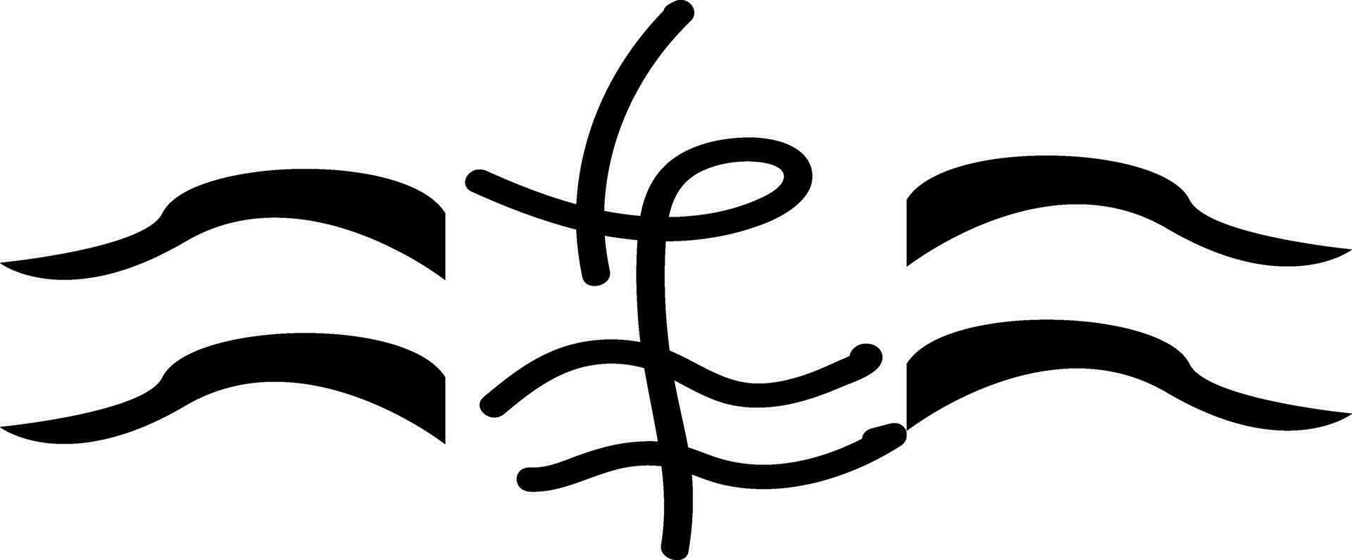 Simple black and white tattoo sketch vector illustration on white background