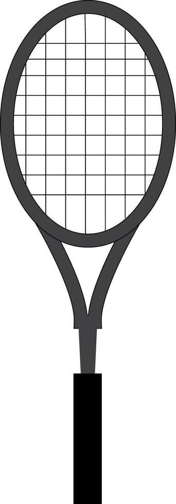 Simple vector illustration on white background of a grey tennis racket