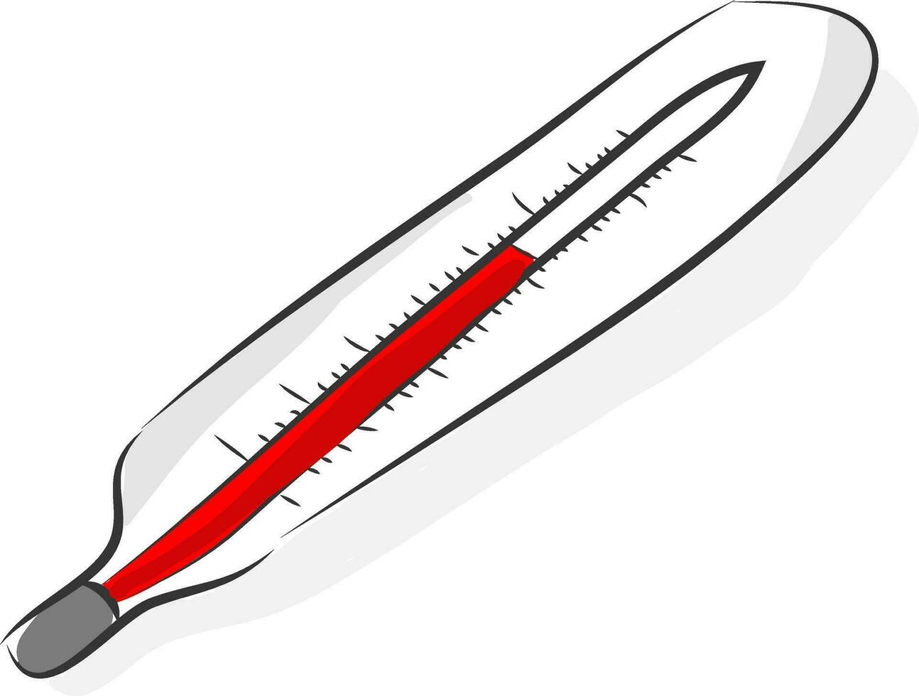 Simple cartoon of a thermometer vector illustration on white background