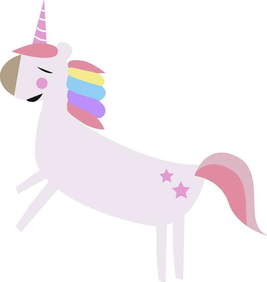Picture of unicorn jumping in the air  illustration  color  vector on white background