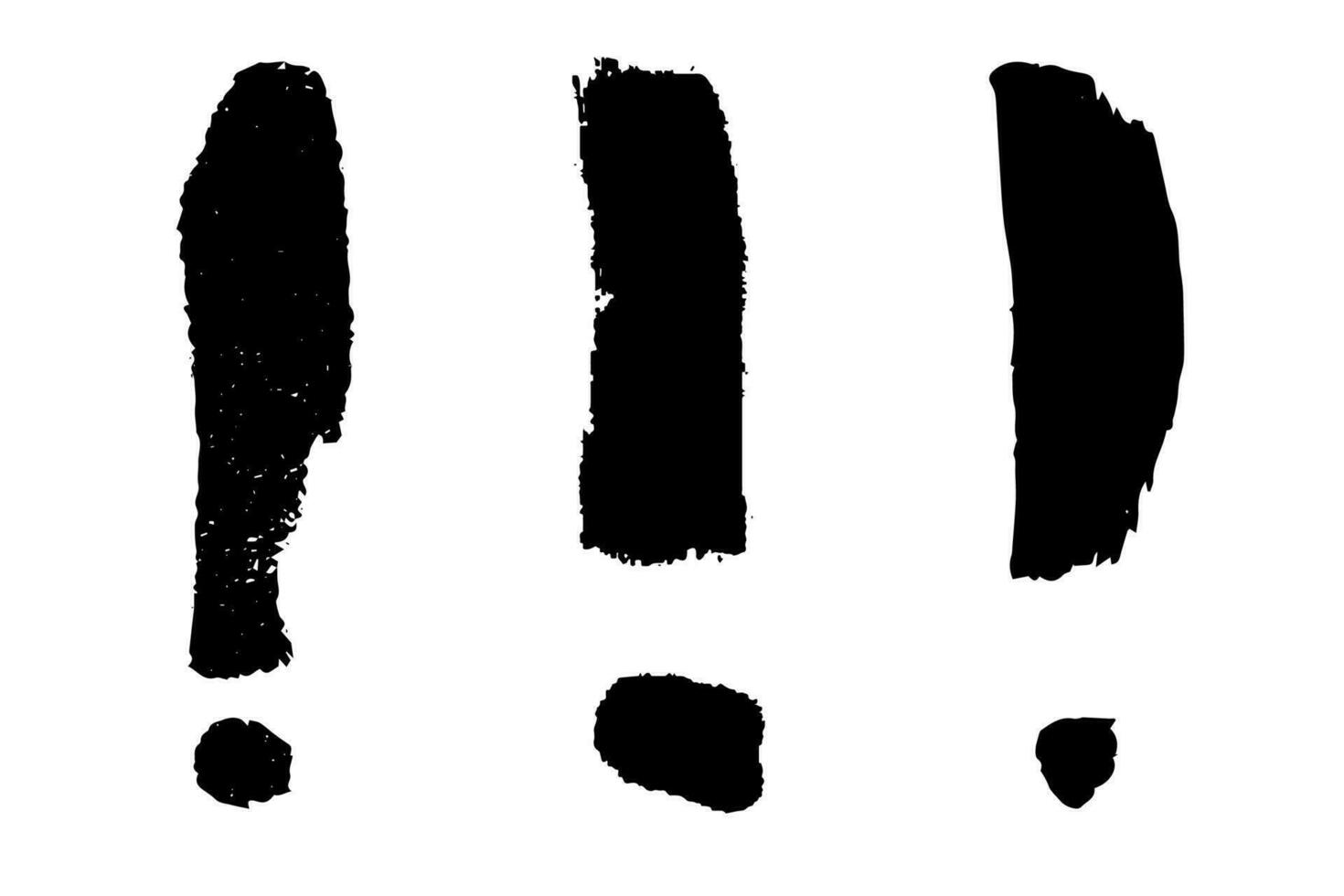 Hand drawn ink exclamation mark illustration in sketch style. Elements for design vector