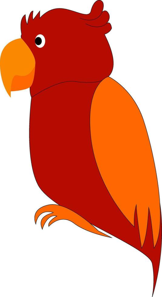 Red and orange  parrot cartoon vector illustration on white background