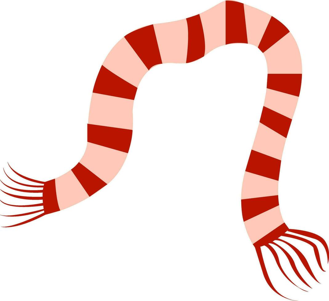 rojo y rosado a rayas de punto bufanda vector ilustración en blanco antecedentes