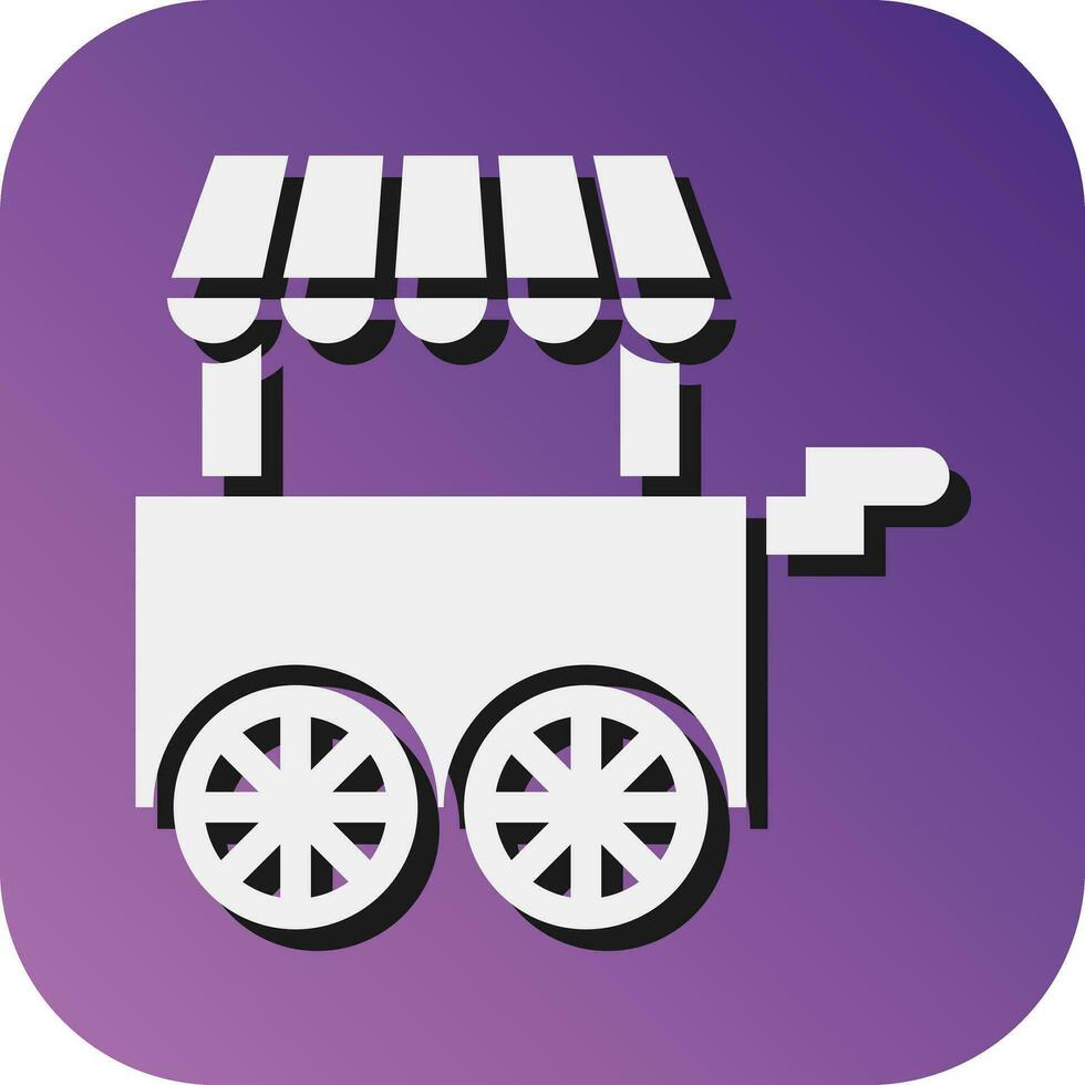 Ice Cream Cart Vector Glyph Gradient Background Icon For Personal And Commercial Use.