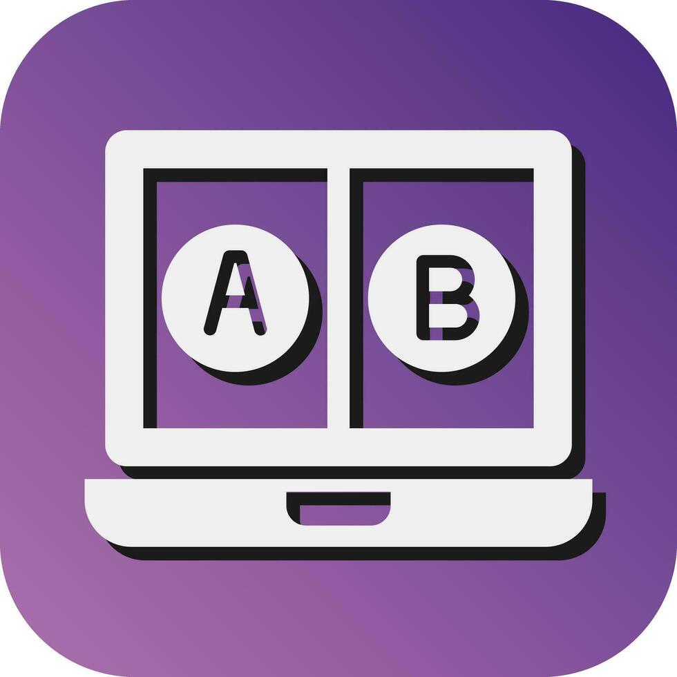 Ab Testing Vector Glyph Gradient Background Icon For Personal And Commercial Use.