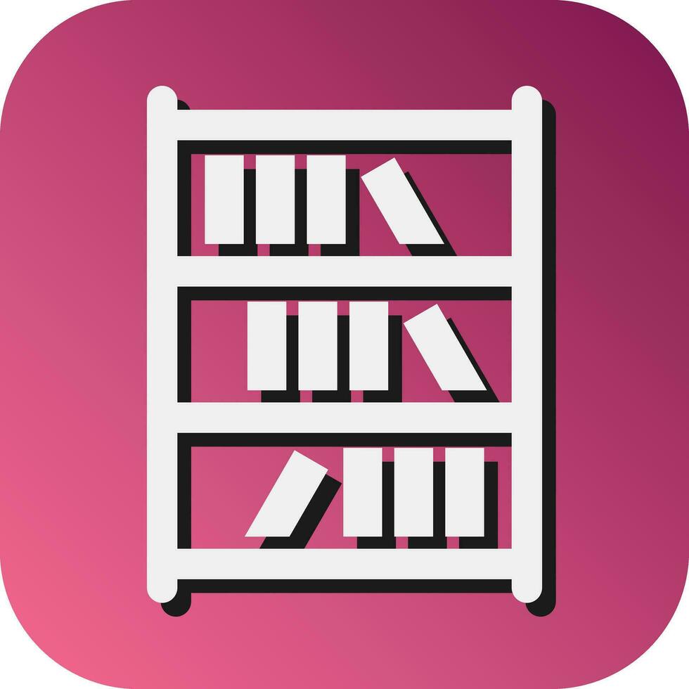 Book Shelf Vector Glyph Gradient Background Icon For Personal And Commercial Use.